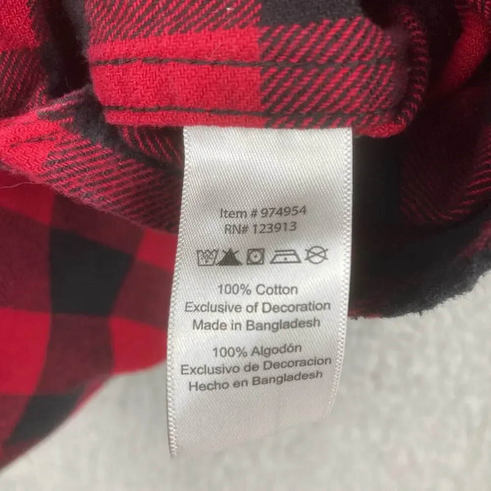 Jachs Button Shirt Mens M Red Black Plaid Thick Flannel Buffalo Check Lumberjack - Picture 6 of 11